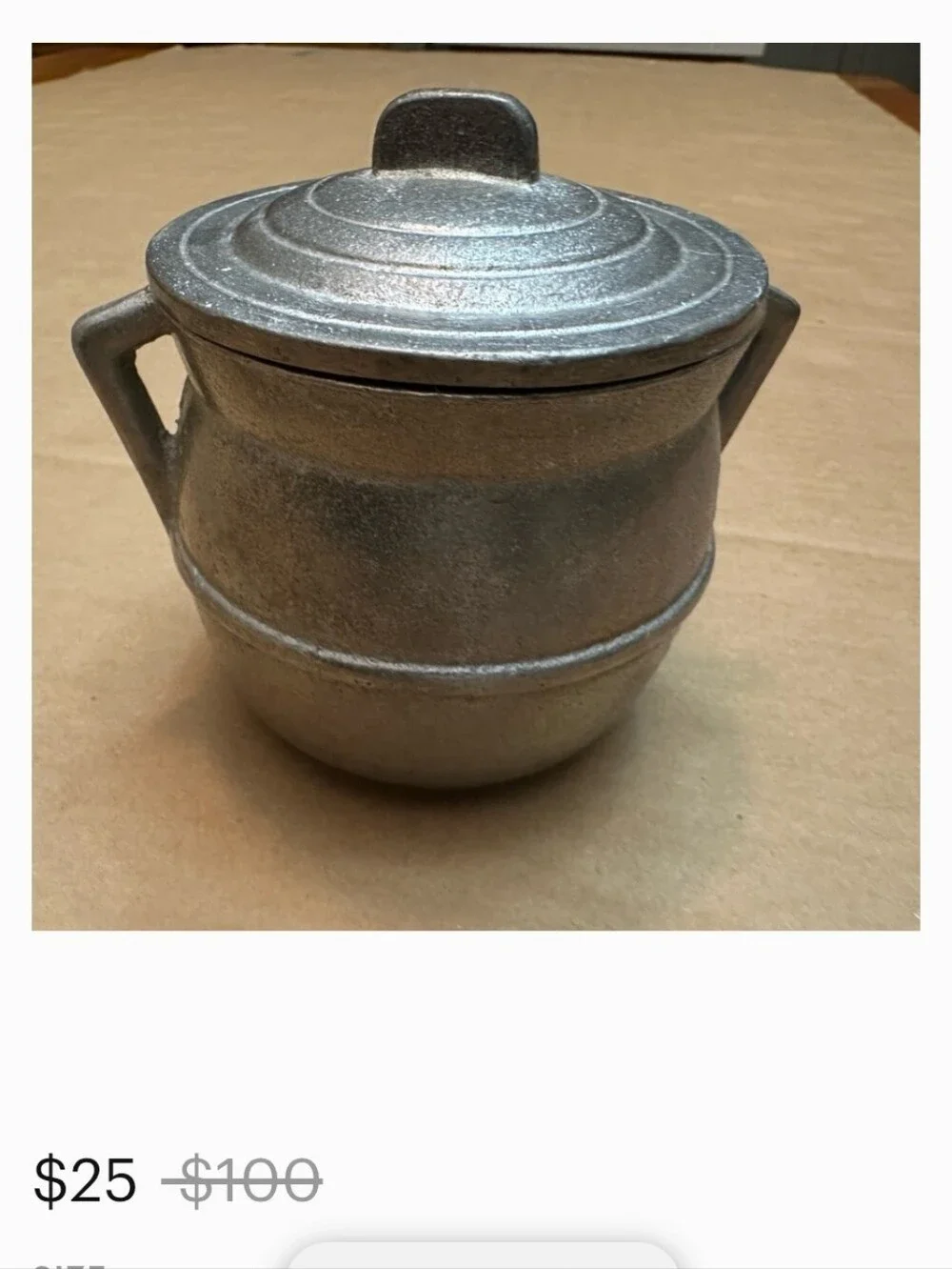 Vintage Pewter Creamer and Covered Sugar Set in Light Gray